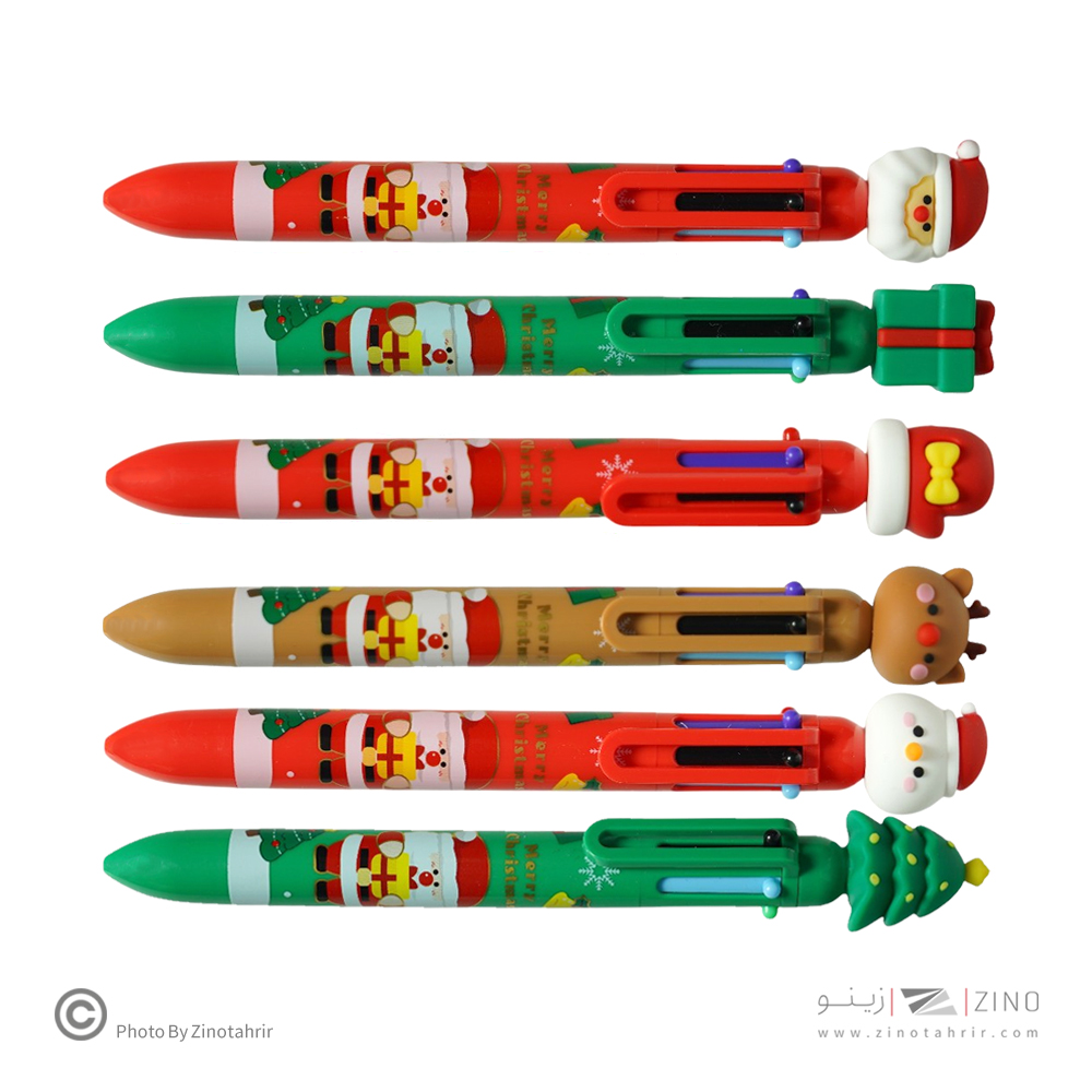 خودکار فانتزی فشاری6رنگ (طرح کریسمس)کدKK-7434