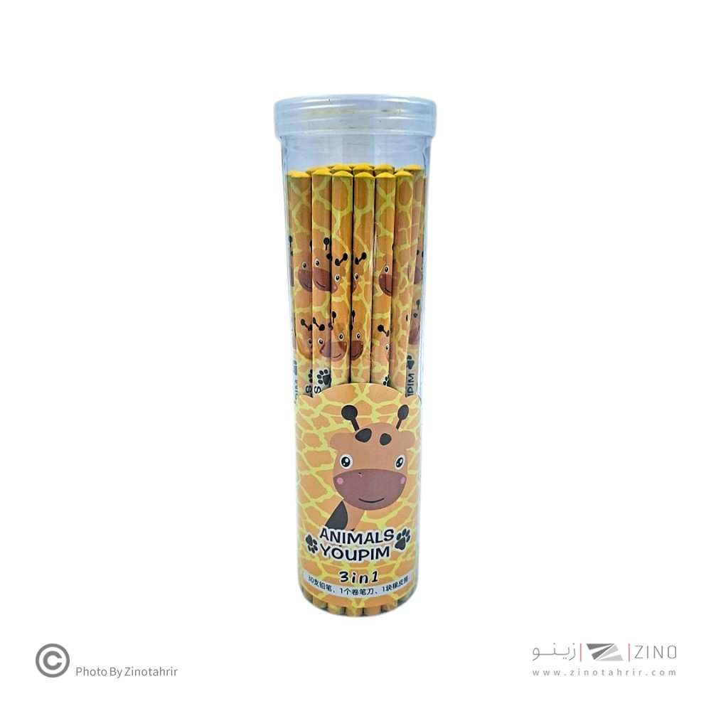 مداد مشکی فانتزی(30عددی)  همراه با تراش و پاکن کدKM-9222