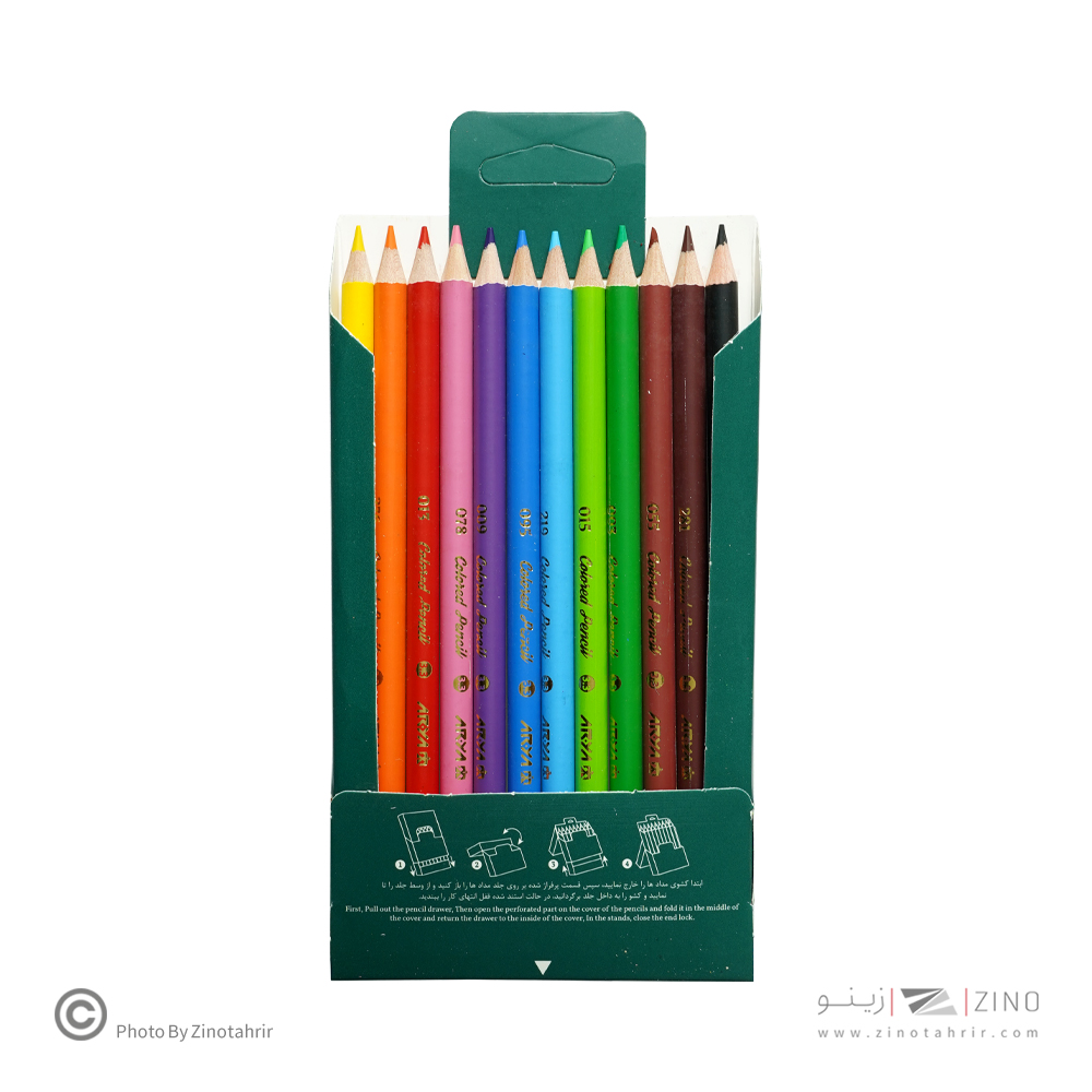 مدادرنگی12رنگ جعبه مقوایی حرفه ای/آرتیست آریا کد3601(24عددی)