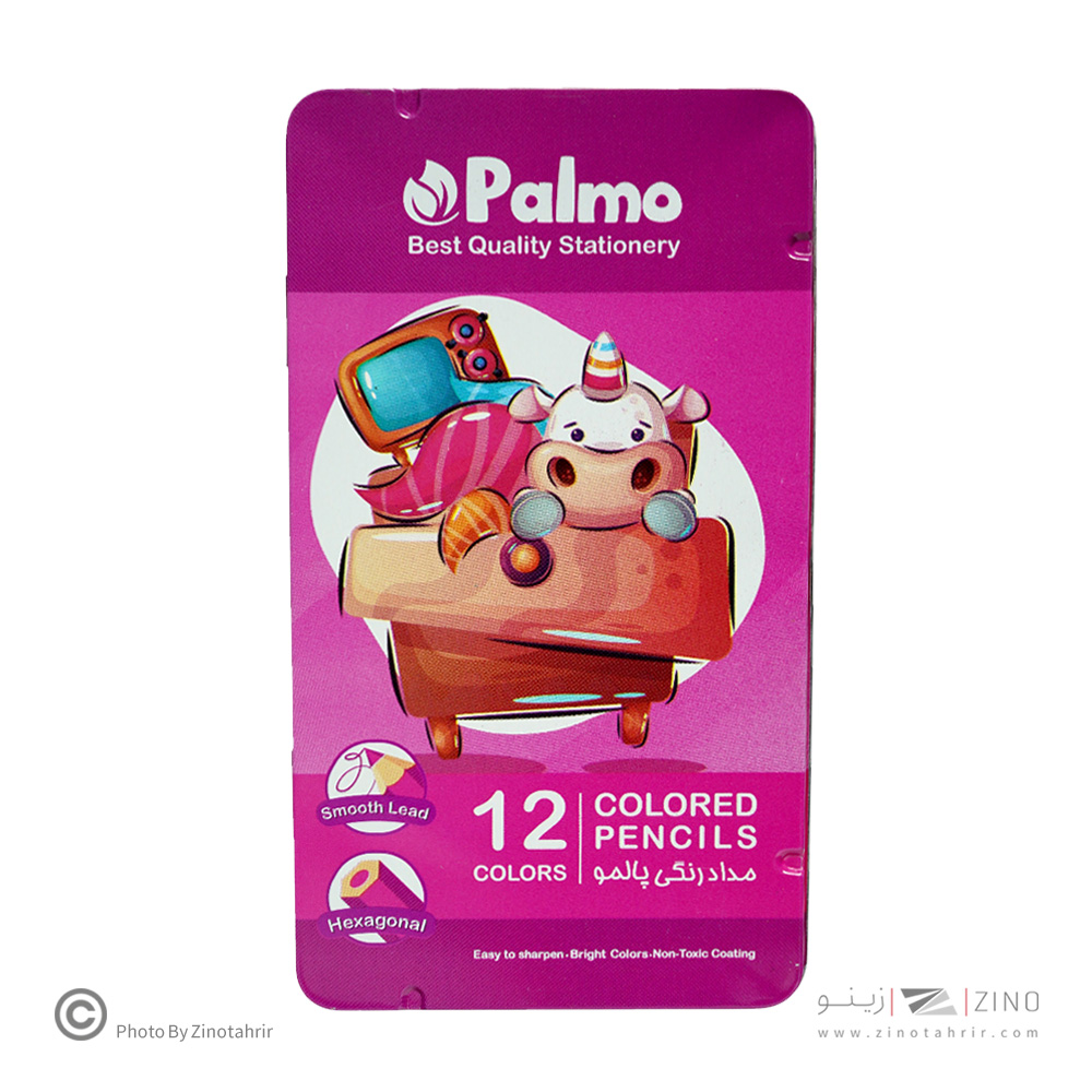 مدادرنگی12رنگ جعبه فلزی پالمو 3213