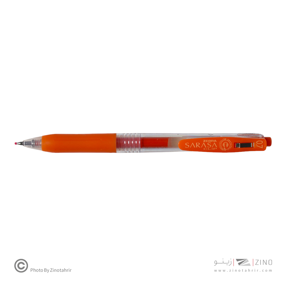 روان نویس فشاری ساراساکلیپ نارنجی تیره 0/7 زبرا(10عددی)