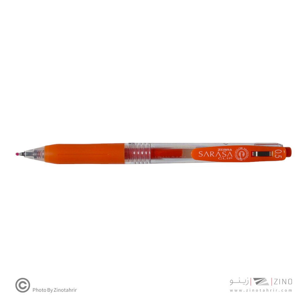 روان نویس فشاری ساراساکلیپ نارنجی تیره 0/5  زبرا (10عددی)