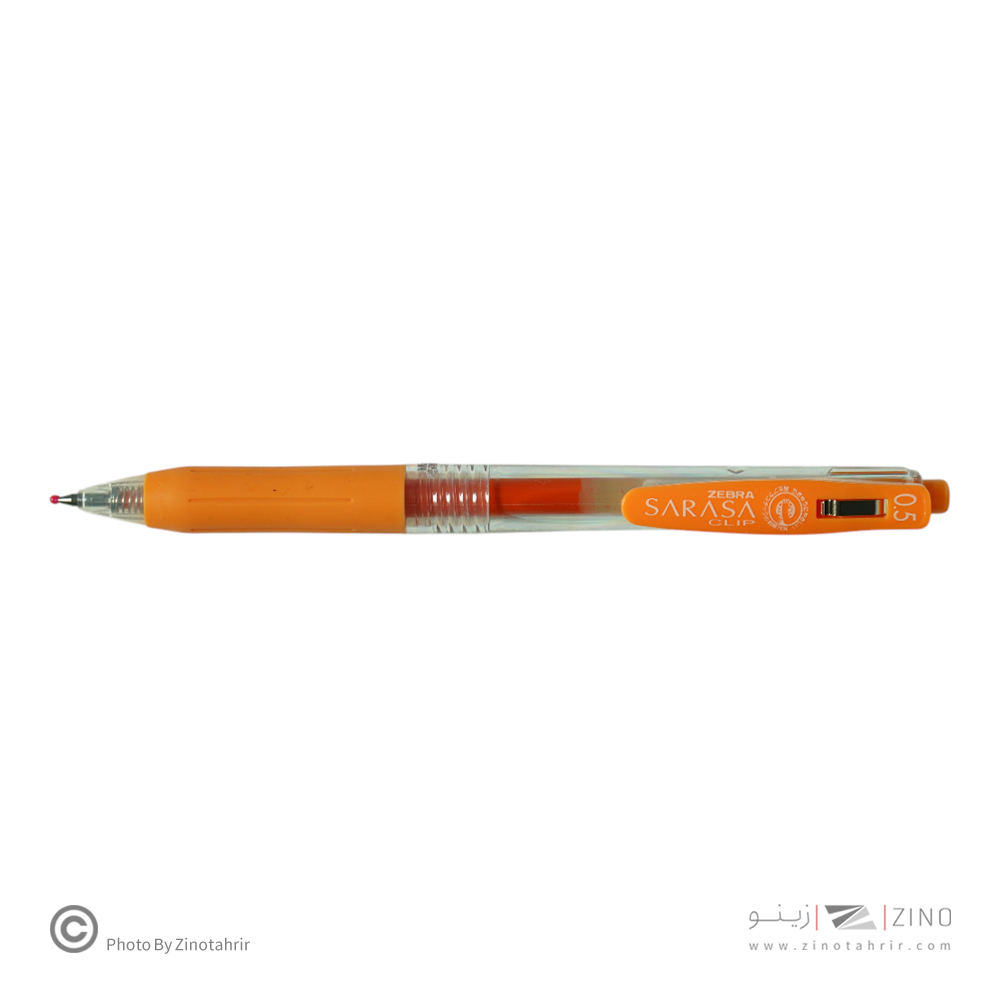 روان نویس فشاری ساراساکلیپ نارنجی 0/5 زبرا(10عددی)
