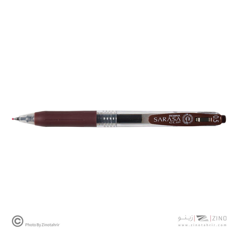روان نویس فشاری ساراساکلیپ قهوه ای 0/5 زبرا (10عددی)