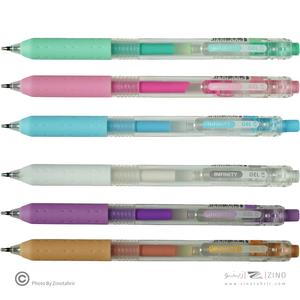روان نویس فشاری گریپ دار0/7بسته6رنگ اینفینیتی(رنگ پاستلی) اسکول فنز کد921202-2