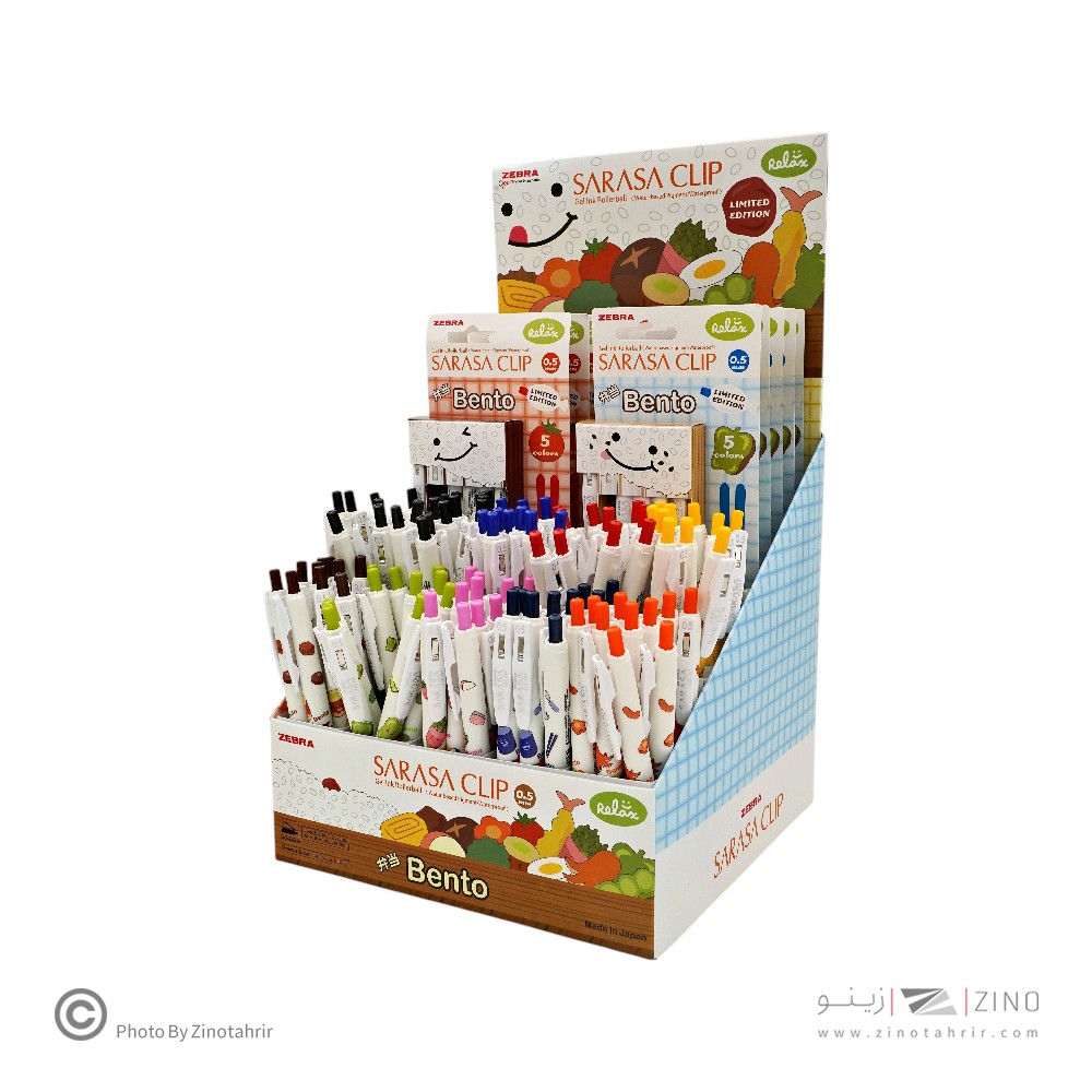 روان نویس فشاری ساراساکلیپ(رنگ جور) 0/5 طرح بنتو زبرا