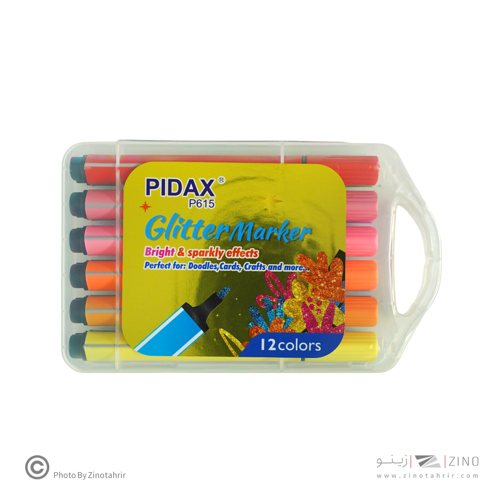 ماژیک اکریلیک12رنگ(اکلیلی سه گوش جعبه طلقی) پیداکس کدP615