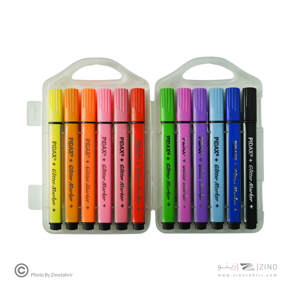 ماژیک اکریلیک12رنگ(اکلیلی سه گوش جعبه طلقی) پیداکس کدP615