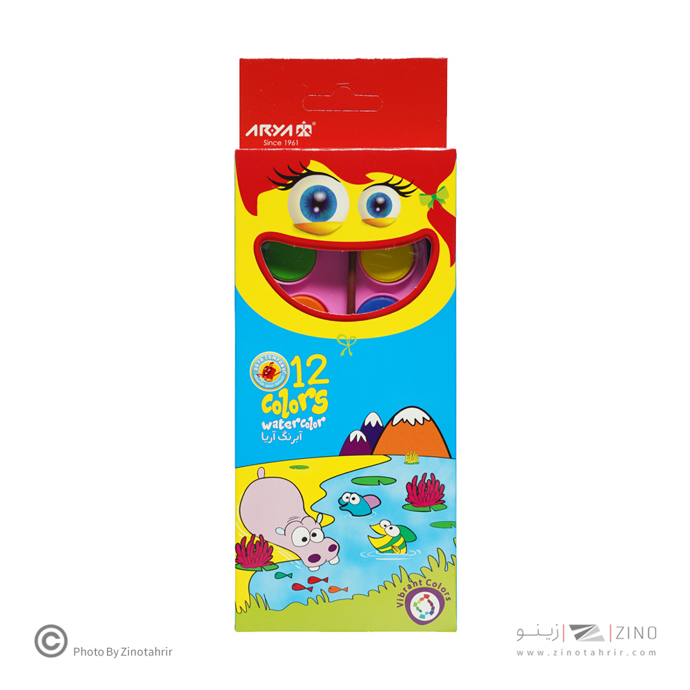 آبرنگ 12رنگ بیضی 144عددی آریا کد 5003