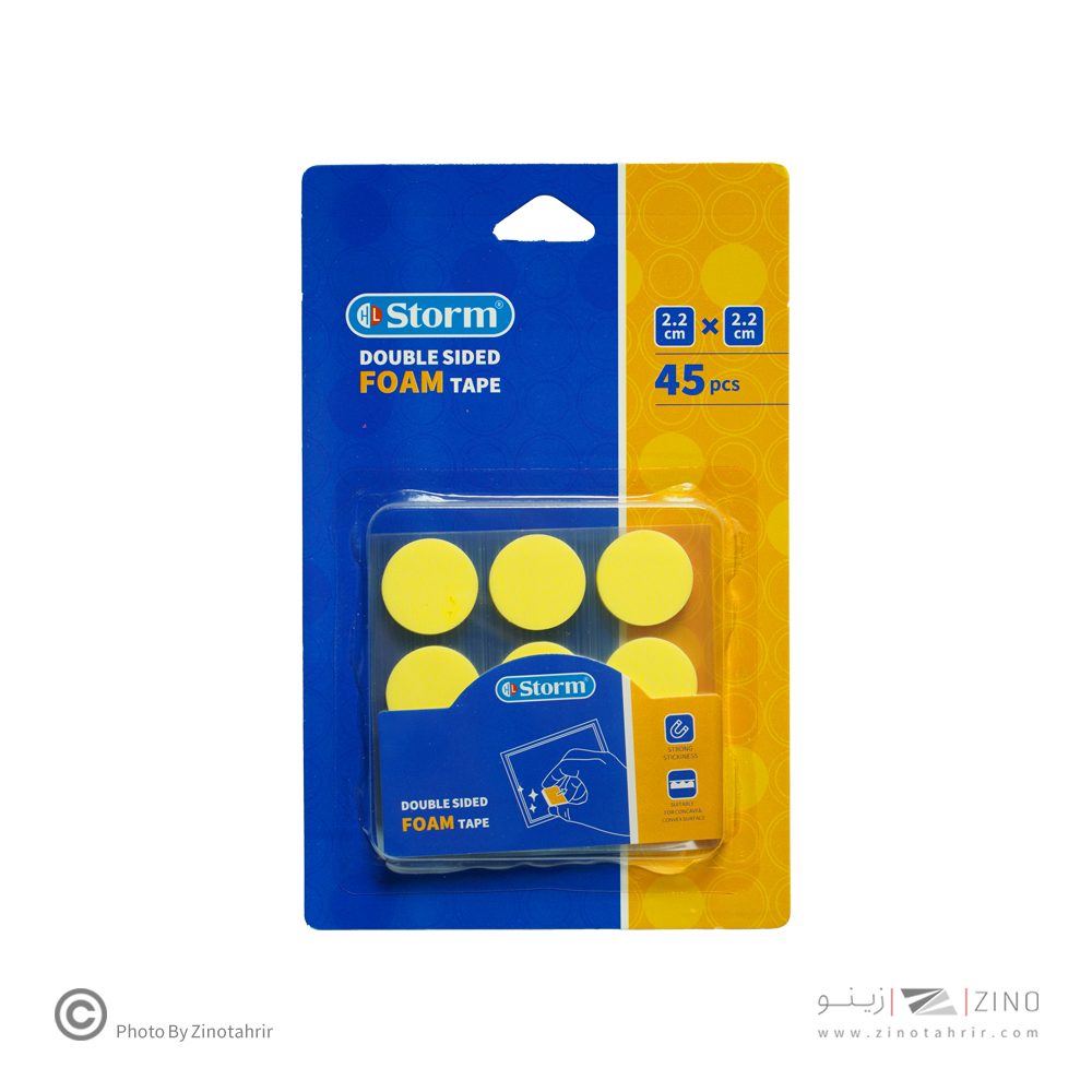 چسب دوطرفه1میل فوم دایره2/2سانت45عددی استورم کدHL-102122