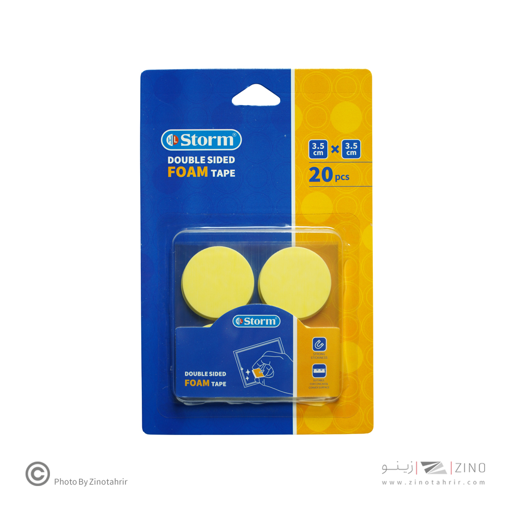 چسب دوطرفه1میل فوم دایره3/5سانت20عددی استورم کدHL-102135