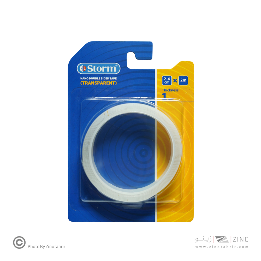 چسب دوطرفه1میل شفاف 2/4سانت نانو شطرنجی2متری استورم کدHL-102424