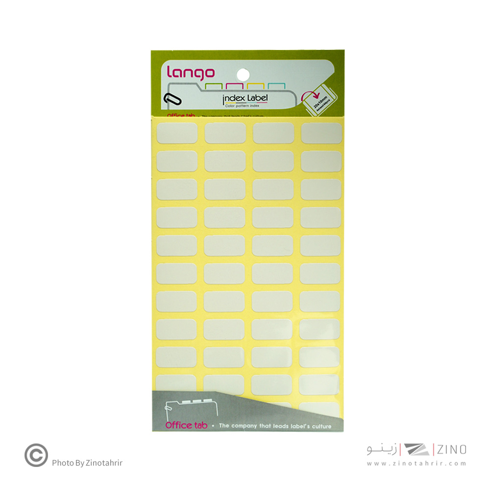 برچسب دورسفیدسایز10*20میلیمتر4برگی لانگوکدK-444