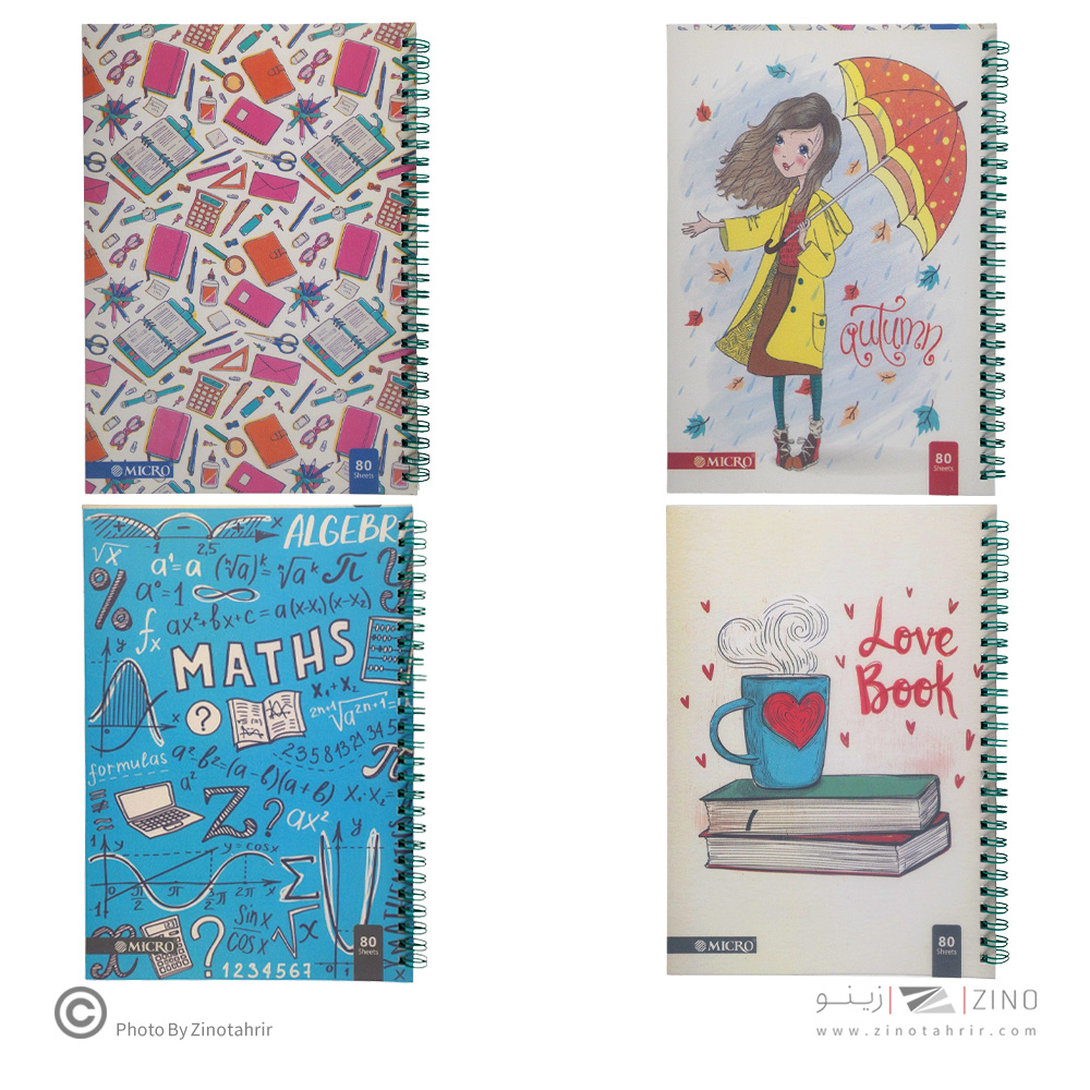 دفتر80برگ سیمی طلقی میکرو کدC8