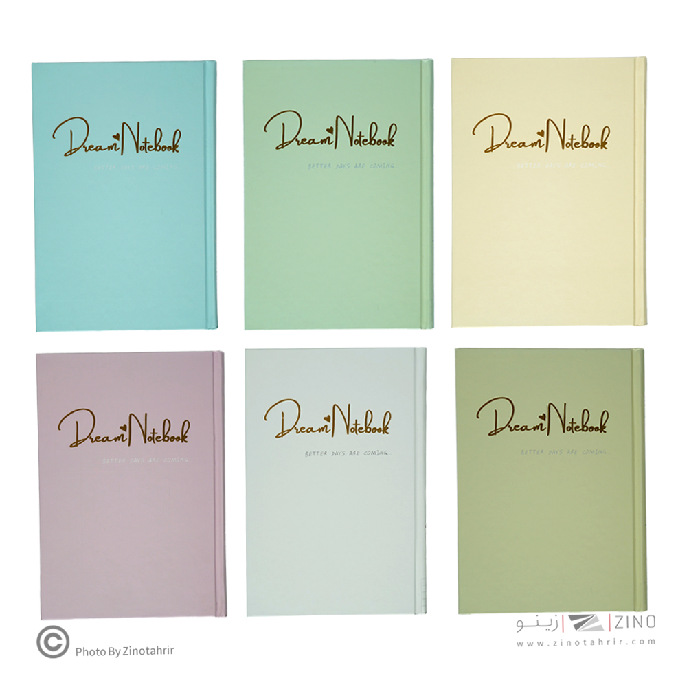 دفتر100برگ خطدارA5 ته دوخت جلدسخت طلاکوب/نقره برگ سری کیوت پالت کد70301