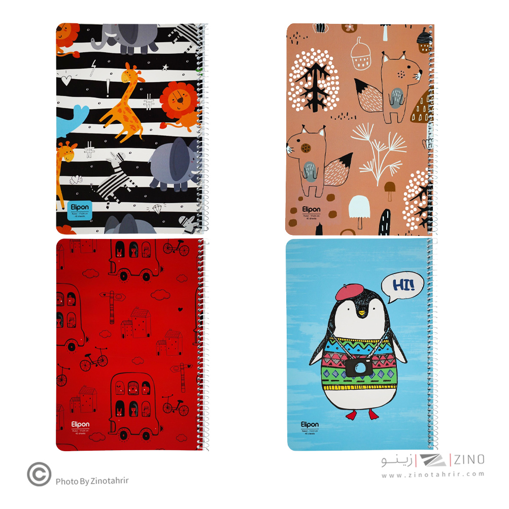 دفتر40برگ وزیری سیمی فانتزی الیپون کد214کارتن96عددی