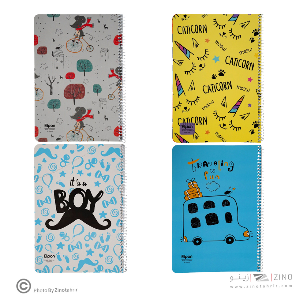 دفتر40برگ وزیری سیمی فانتزی الیپون کد214کارتن96عددی