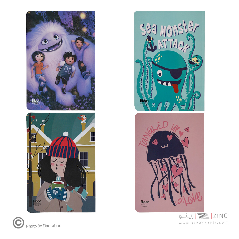 دفتر60برگ وزیری شومیزفانتزی الیپون کد220کارتن84عددی