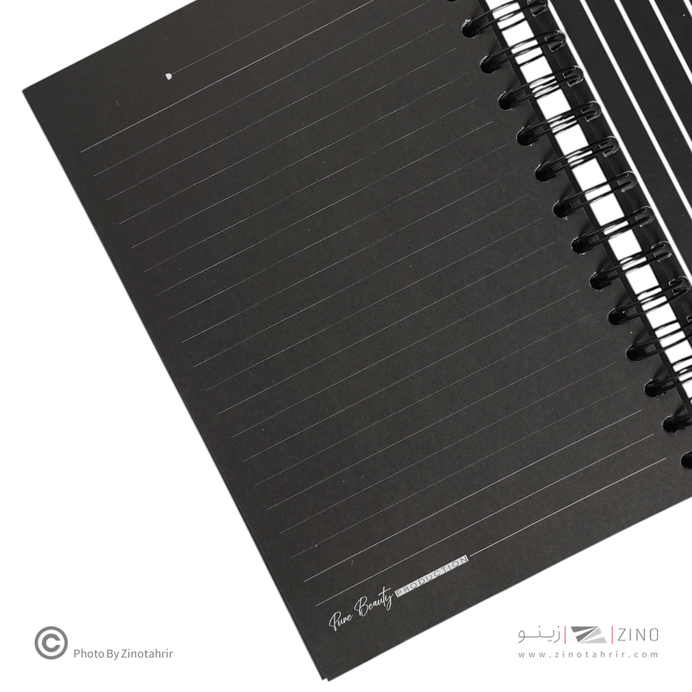 دفتر100برگ A5 خطدار سیمی جلدسخت (کاغذ مشکی) برگ سری پیور بیوتی کد70706
