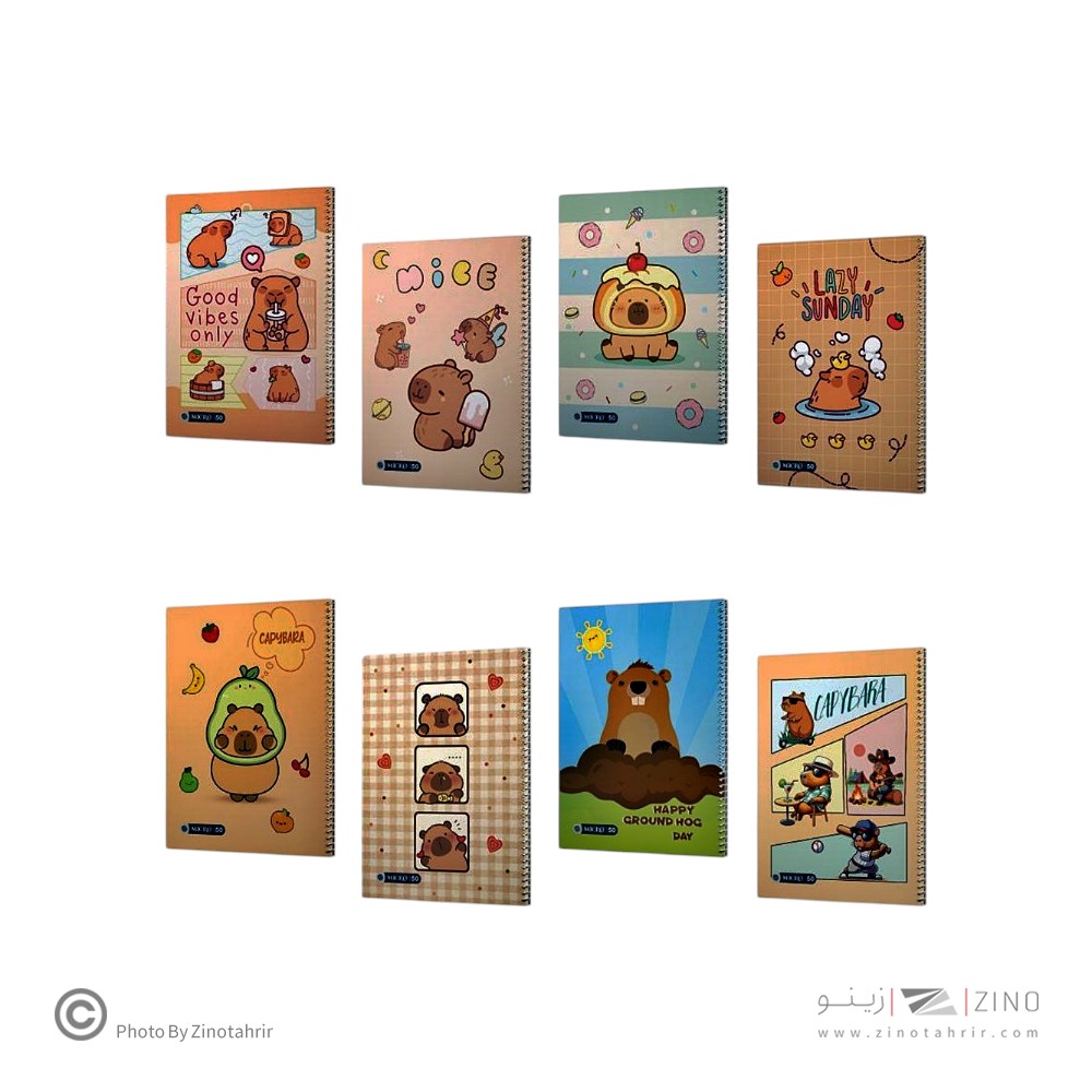 دفتر50برگ وزیری سیمی مجلد میکرو طرح فانتزی کد c 43-44-45-49-89