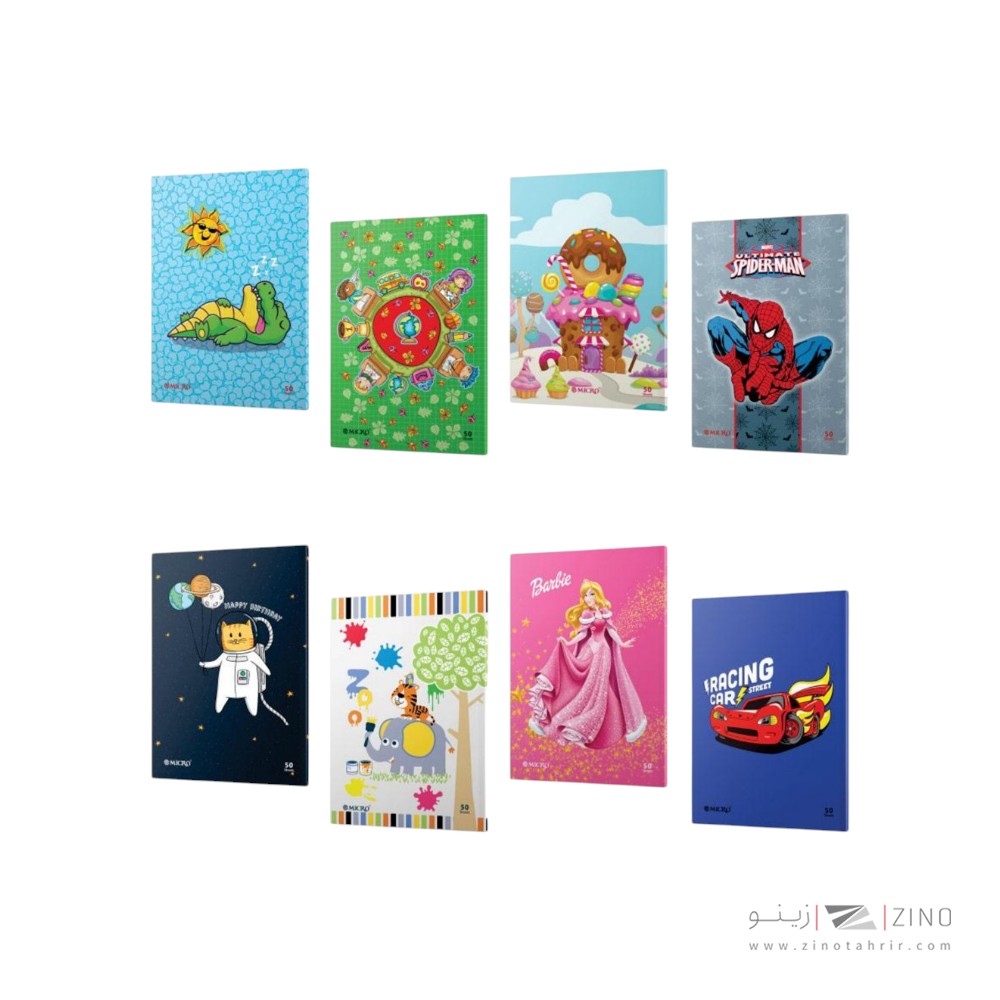 دفتر50برگ وزیری ته چسب میکرو طرح کارتونی  کدD2