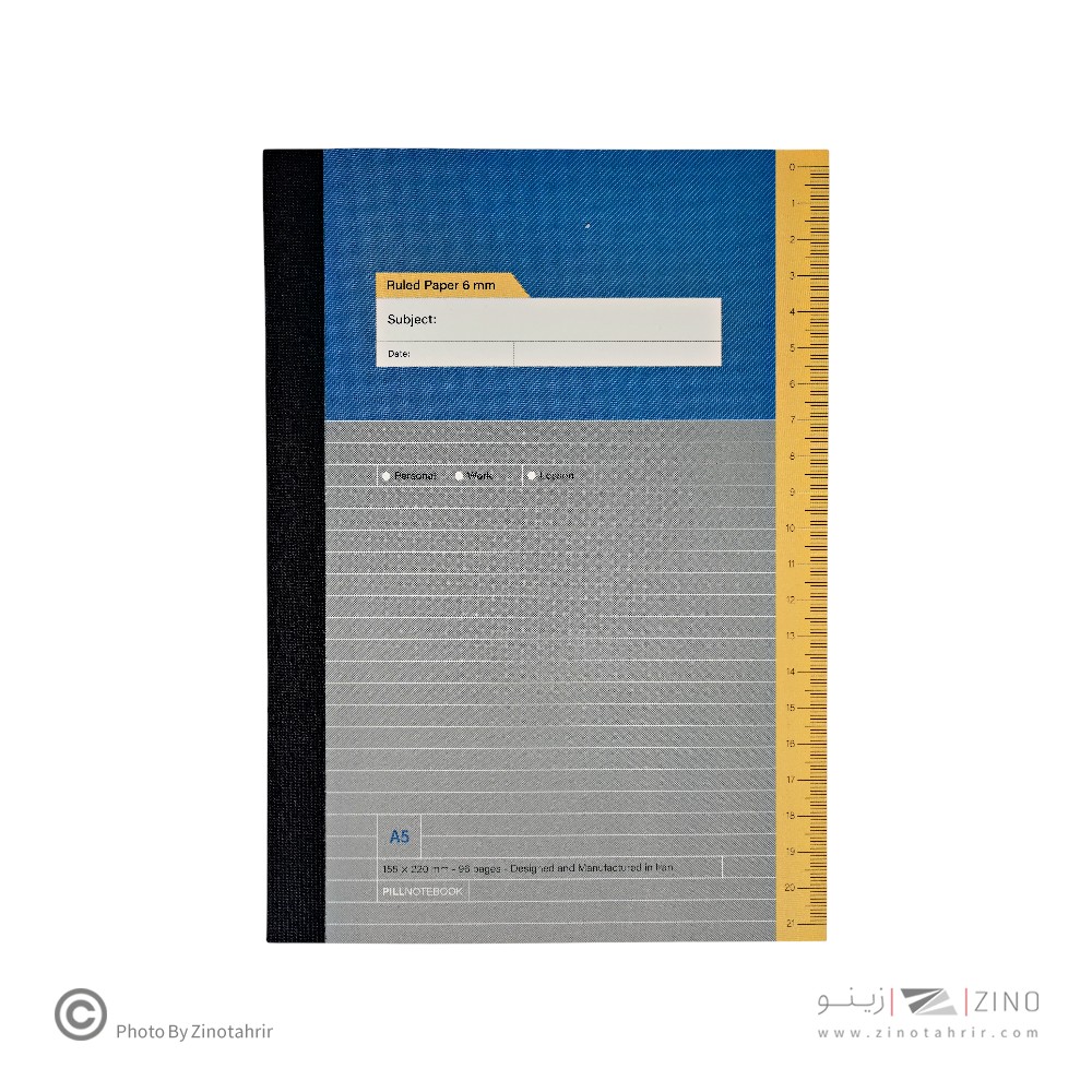 دفتر48برگ بولت خط دار ته دوخت سایز220*155 پیل سری پروجکت