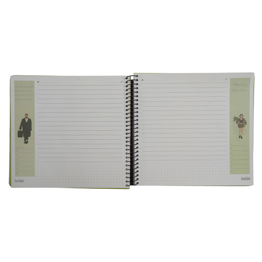 دفتر100برگ جلد سخت خشتی چهارگوش ایمان کد0504