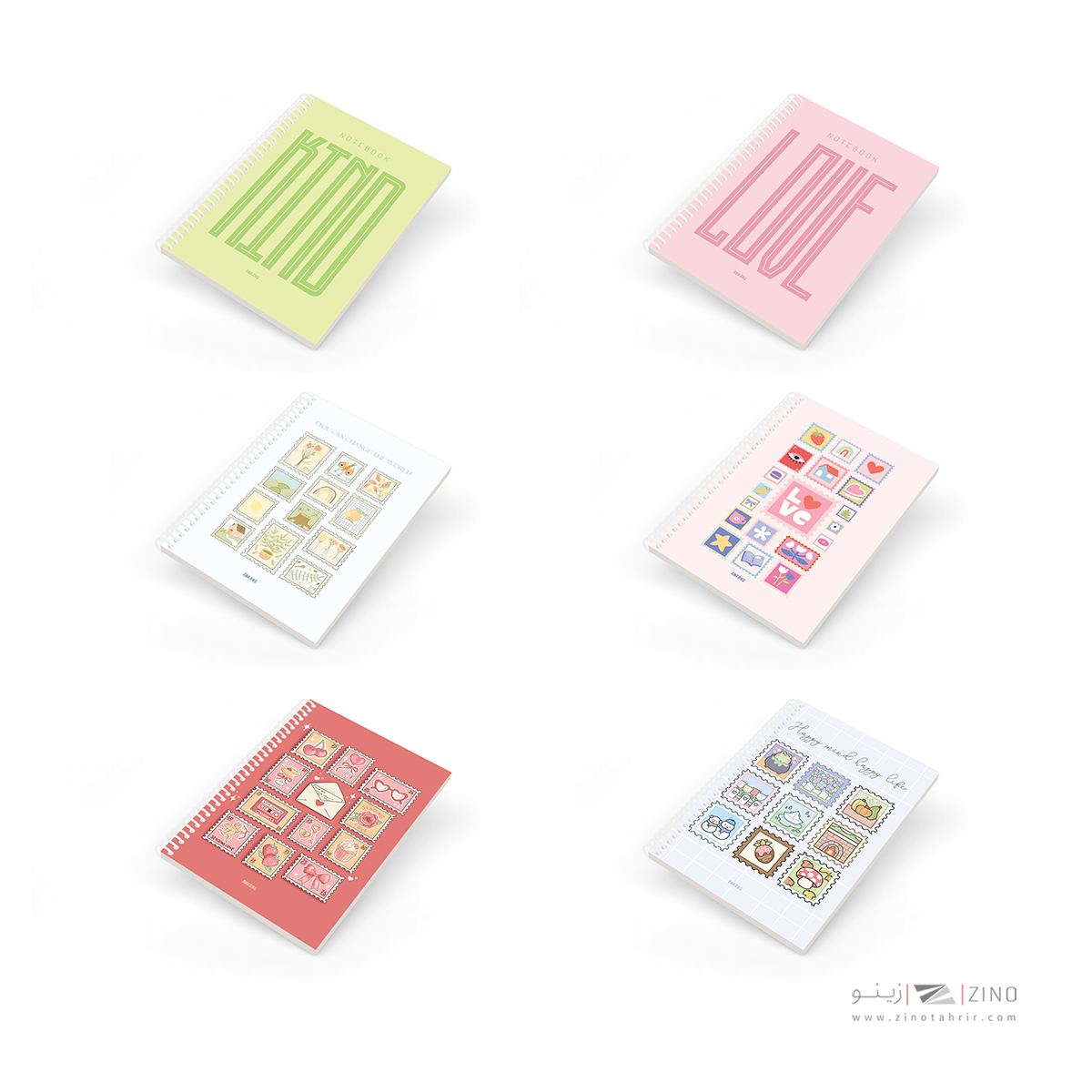 دفتر60برگ دوخط وزیری سیمی مجلد آبرنگ کدA042