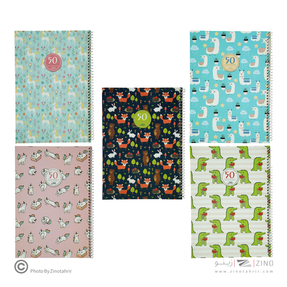 دفتر50برگ نقاشی سیمی برگ سری راندو