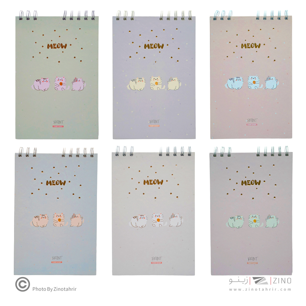 دفترنقاشی50برگA5 سیمی جلد سخت طلا کوب میو برگ سری فانتزی کد72312