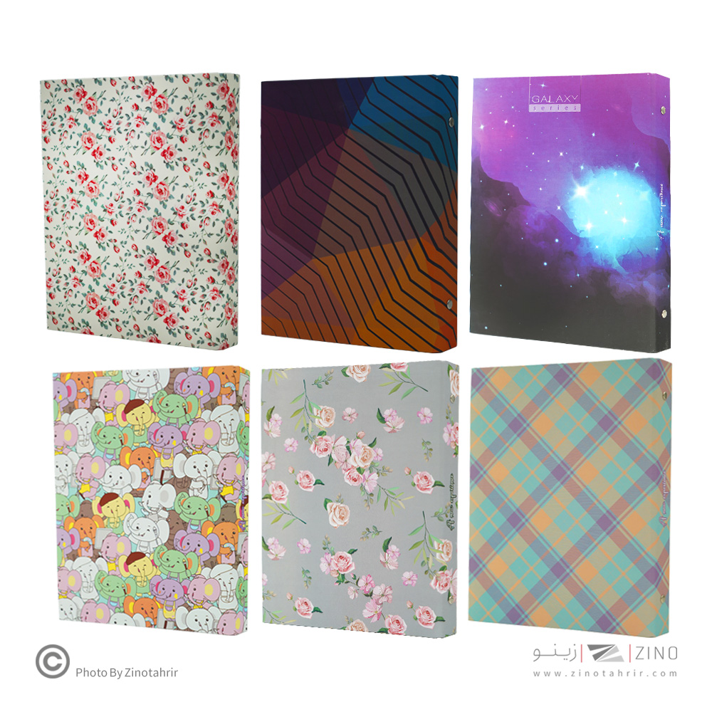 دفترکلاسوری 26حلقه 100برگ قفل فلزجلدسخت برگ سری راندو کد71309