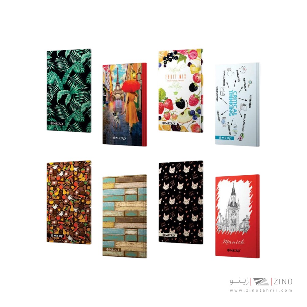 دفتریادداشت 200برگ 21*12 میکرو جلدسخت سلفونی کدJ1