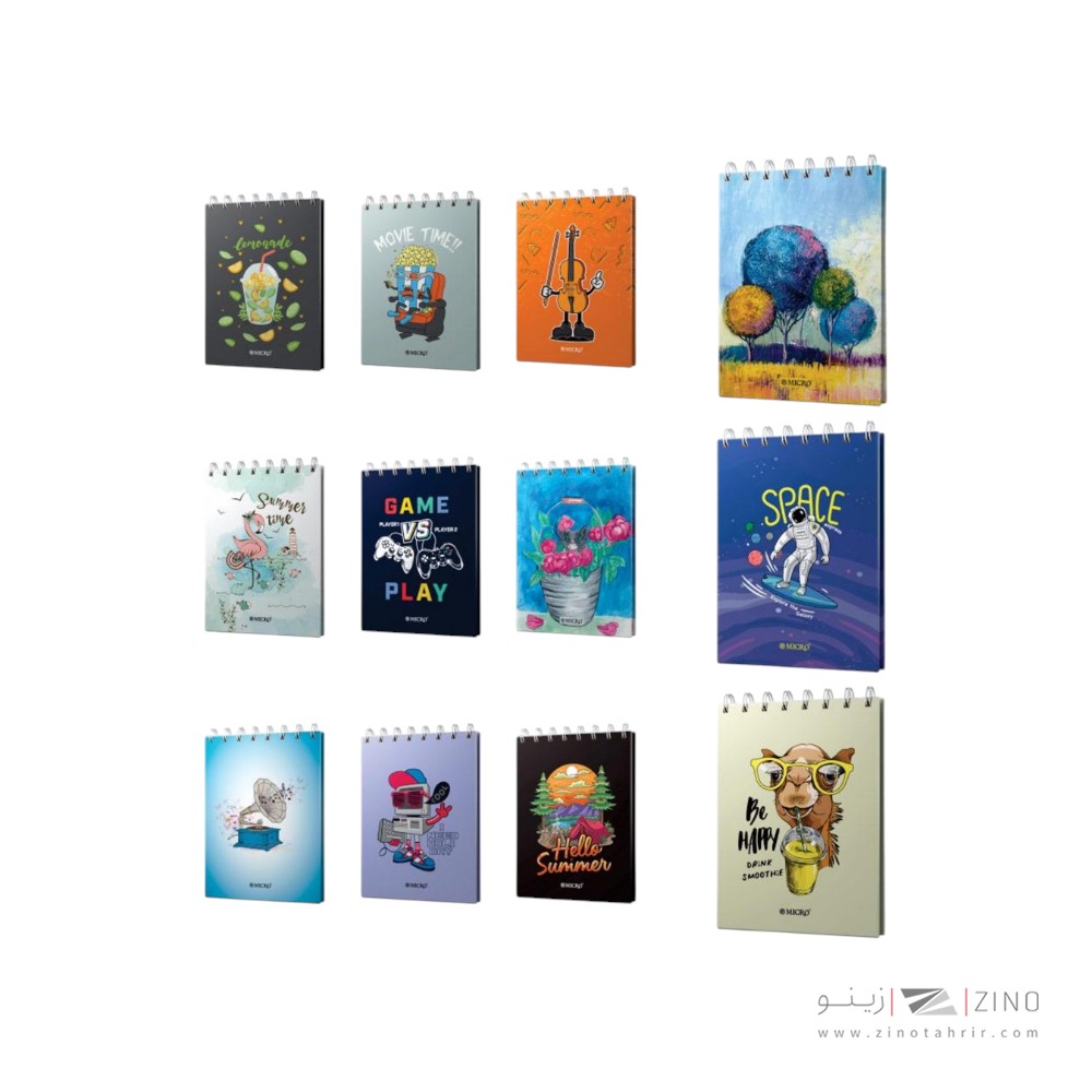 دفتریادداشت سیم ازبالاجلدسخت 11*8 میکرو کدJ11