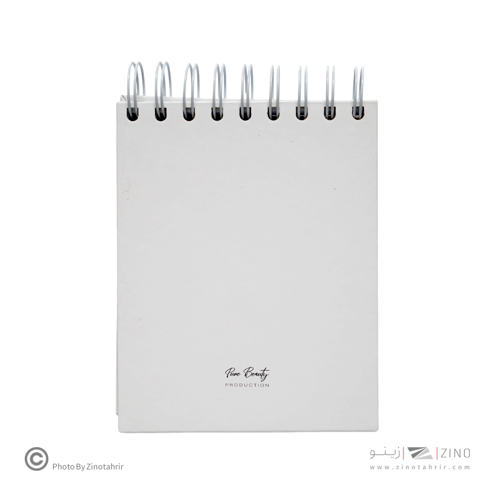 دفتریادداشت 100برگ سایز14*12 سیم ازبالاجلدسخت( کاغذسفید) برگ سری پیور بیوتی کد71515
