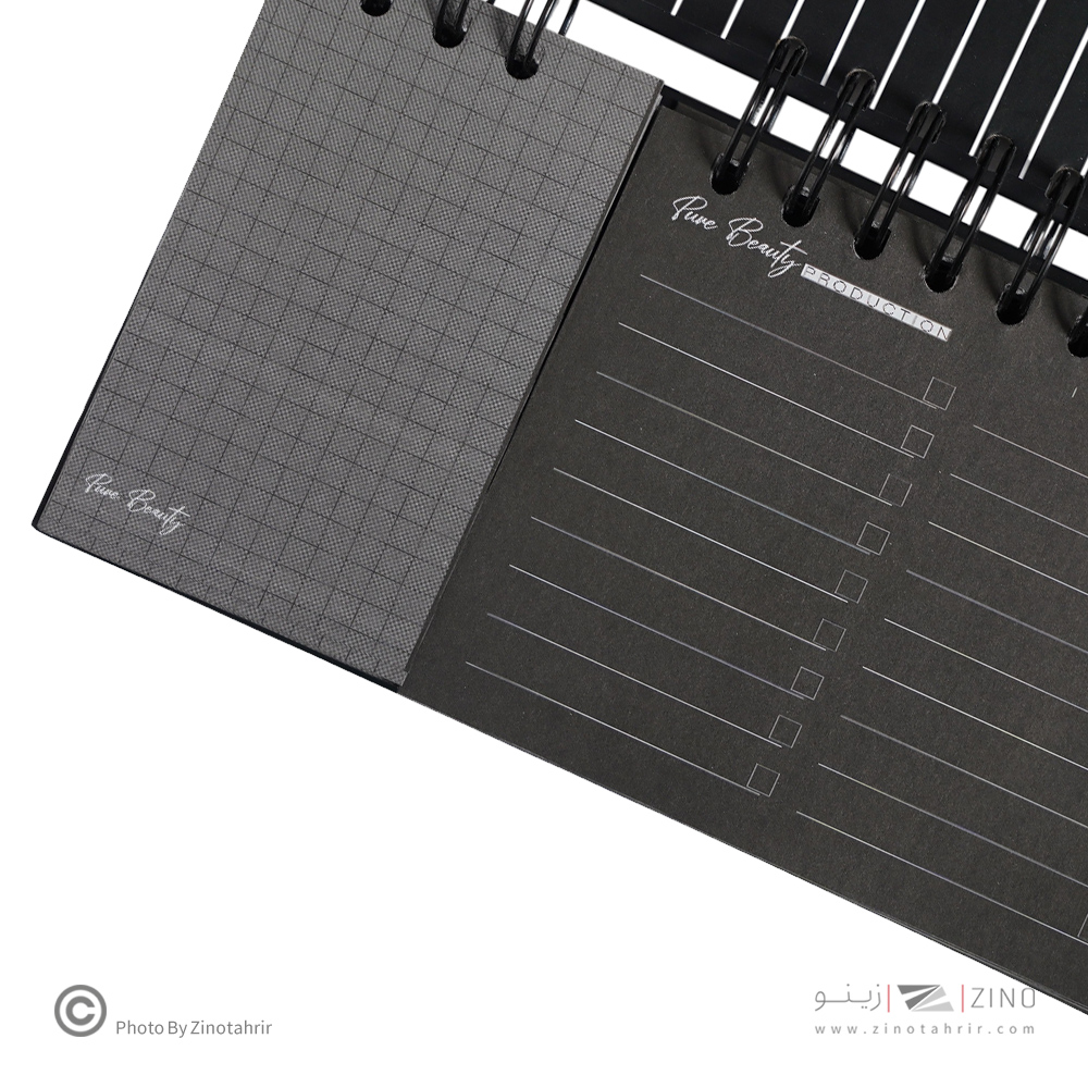 دفتریادداشت تودولیست (کاغذ مشکی) 2تکه 210*110  برگ سری پیور بیوتی کد70705