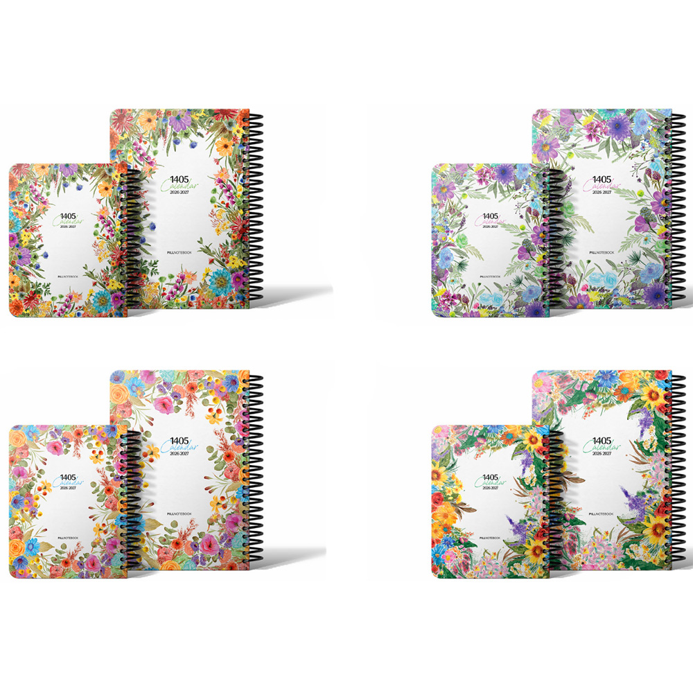 سررسید رقعی جلد سخت سیمی پیل سری فلاور سال1405