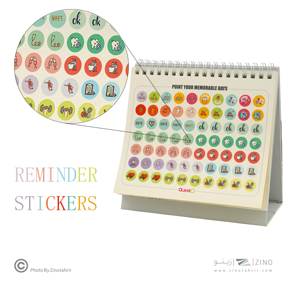 تقویم رومیزی16*13همراه بااستیکریادآوریSecret garden الند1405