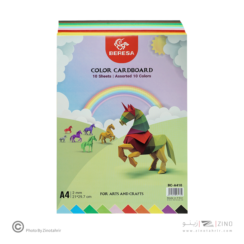 مقواA4بسته10رنگ100برگی برسا کدBC-A410