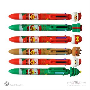 خودکار فانتزی فشاری6رنگ (طرح کریسمس)کدKK-7434