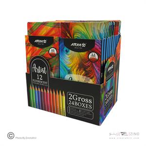 مدادرنگی12رنگ فلورسنت آریا کد3611(24عددی)