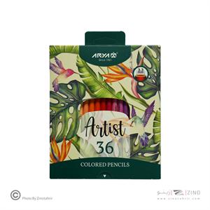 مدادرنگی 36رنگ جعبه مقوایی حرفه ای/آرتیست آریا کد3607/3603
