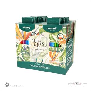 مدادرنگی12رنگ جعبه مقوایی حرفه ای/آرتیست آریا کد3601/3605