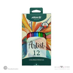مدادرنگی12رنگ جعبه مقوایی حرفه ای/آرتیست آریا کد3601/3605