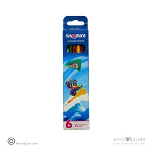 مدادرنگی6رنگ جعبه مقوایی سه گوش اسکول فنز کد92446