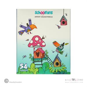 مدادرنگی54رنگ جعبه مقوایی سوپرکالر اسکول فنز کد92452