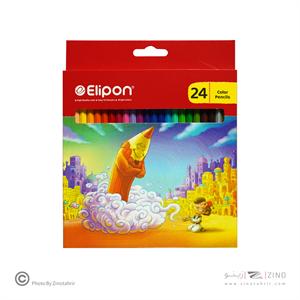 مداد رنگی 24رنگ جعبه مقوایی الیپون