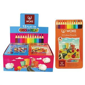 مدادرنگی12رنگ جعبه فلزی ووک