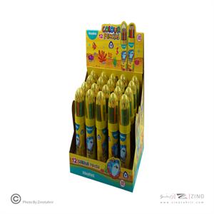 مدادرنگی24رنگ قوطی (طرح موشک همراه با تراش)اسکول فنز کد92441