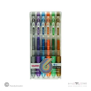 روان نویس فشاری گریپ دار0/7بسته6رنگ اینفینیتی(رنگ متالیک) اسکول فنز کد921202-3