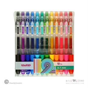 روان نویس فشاری گریپ دار 0/7بسته12رنگ اینفینیتی(رنگ کلاسیک) اسکول فنز کد921202-6